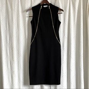 Calvin Klein Zipper Detail Fitted Dress